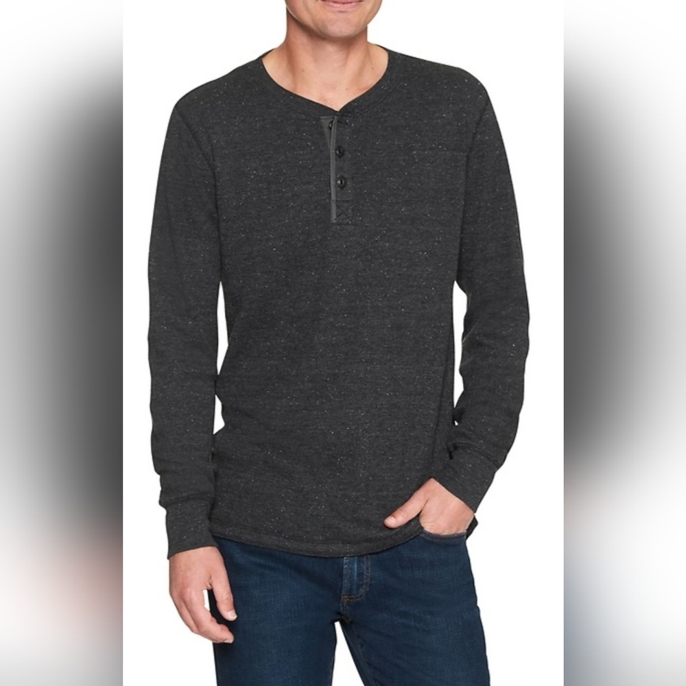 Falls Creek Dark Gray Long Sleeve Henley